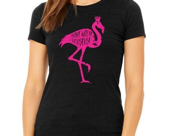 Alice in Wonderland / Flamingo Tee / Lewis Carroll / Women's Book Tee / Literary Shirts/ Book Clothing / Queen of Hearts