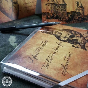 Macabre Stationery Card Set / Literary Gifts / Unique Stationery /Macabre Gifts / Stationery /  Quote Notecards / Writer Gifts / Note Cards