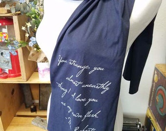 Mr. Rochester Scarf | Charlotte Bronte | You Strange You | Literary Scarf | Classic Literature | Book Scarf | Literary Gifts