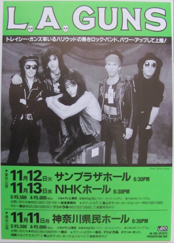 L A Guns 1991 Hollywood Vampires Japan Tour 3 Date Concert Etsy