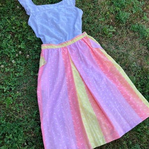 Adorable Vintage Pastel Midi Skirt, Size X-Small/Small