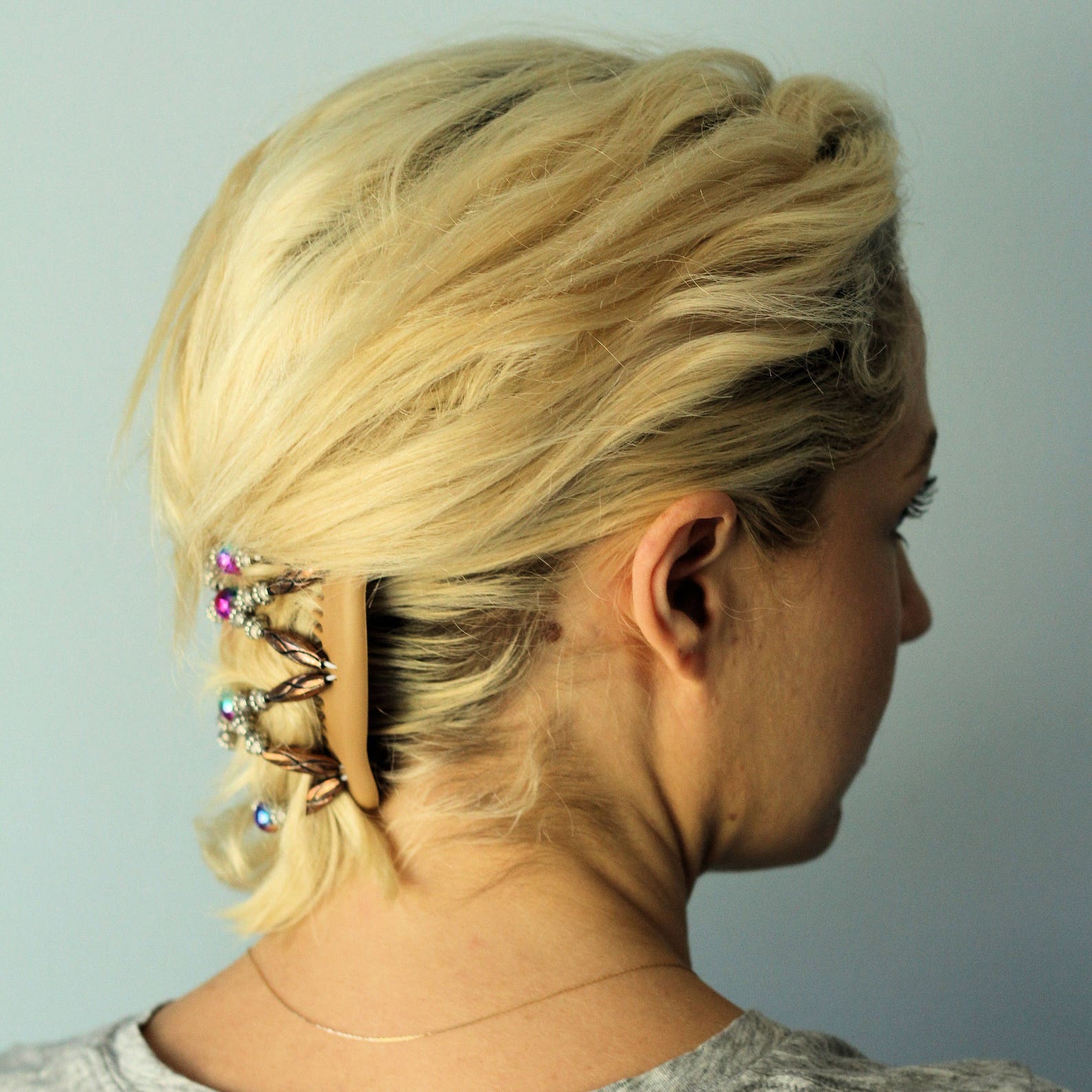 Beaded Double Interlocking Hair Comb Black and Etsy