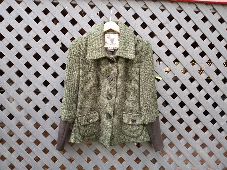 Superb khaki Kensie Vintage Medium wool coat jacket