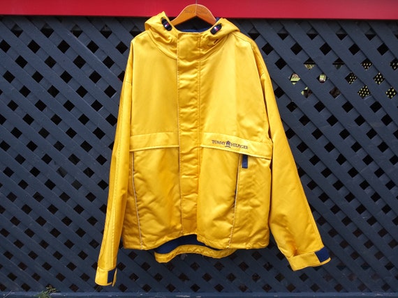 tommy hilfiger yellow rain jacket