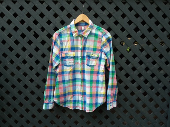 Shirt, Vintage, Carreaux, Madras, Multicolored, Me