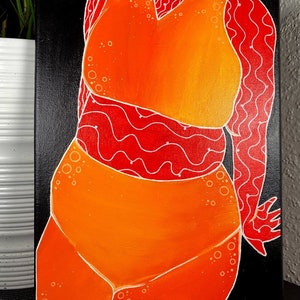 Body Positive Painting | Female Body Artwork | Feminine Figure Wall Art