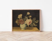 Vase of Flowers, Printable Art, Vintage Oil Painting, Antique Watercolor Painting, Floral Print, Farmhouse Decor