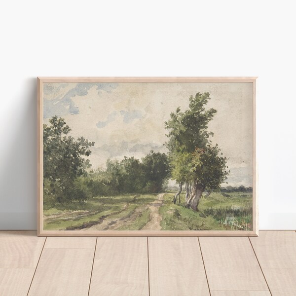 Savannah, Printable Art, Vintage Oil Painting, Antique Watercolor Painting, Farmhouse Décor