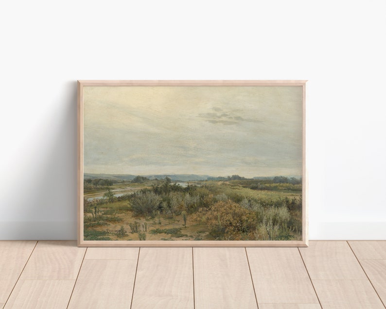 Westward, Printable Art, Desert Print, Vintage Landscape Print, Landscape Oil Painting Desert Wall Art 