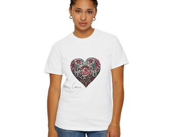 Heart Love Unisex Garment-dyed T-shirt - Etsy