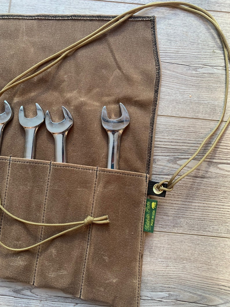 Waxed Canvas Wrench Roll 15 Pocket Etsy