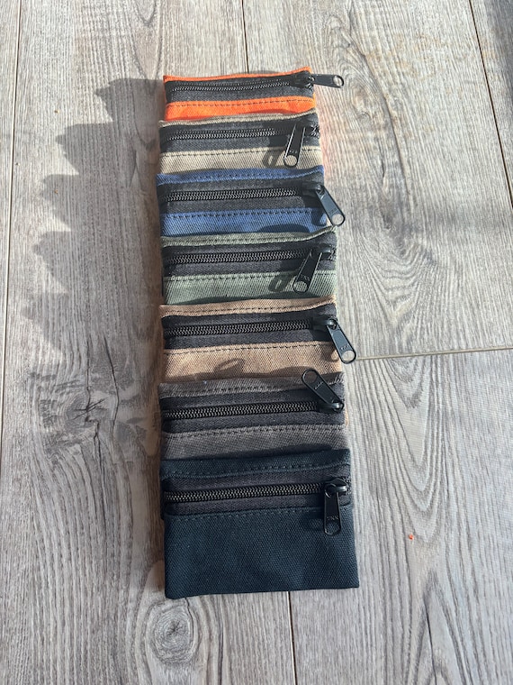 Mini Waxed Canvas Zip Pouch / Coin Pouch