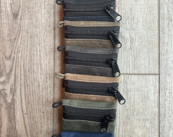 Micro Zip Pouch / Waxed Canvas