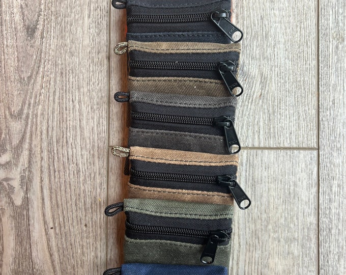 Micro Zip Pouch / Waxed Canvas
