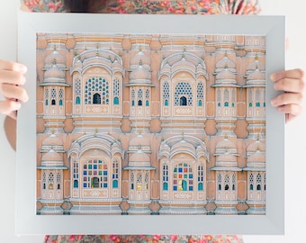 Hawa Mahal Print: Jaipur India Travel Photography, Pink Palace Wall Art