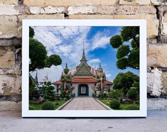 Wat Arun Temple Print: Bangkok Thailand Travel Poster