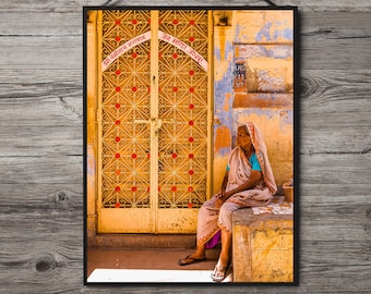 Jaipur India Art Print: Rajasthan Street Photography Poster