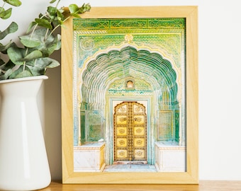 Green Gate Jaipur Palace wall art, India gifts, India photography, India travel poster, bedroom prints wall art, photography art print, 1st