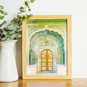Green Gate Jaipur Palace Print: India Travel Photography Wall Art