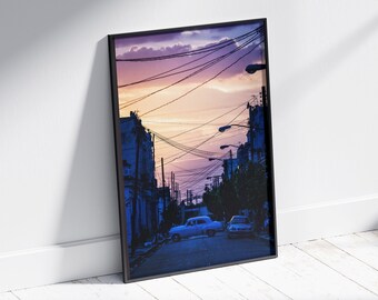 Havana Cuba Art Print: 50s Car, Sunset Travel Photography