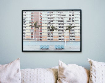 Hong Kong Architecture Print: Choi Hung Estate Pastel Buildings