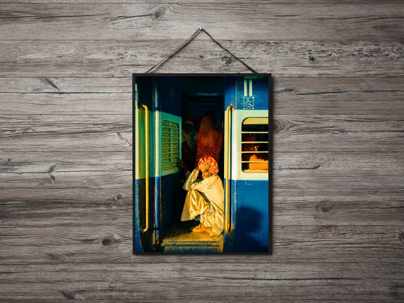 Rajasthan India Photography Print: Jaipur Train Station Wall Art