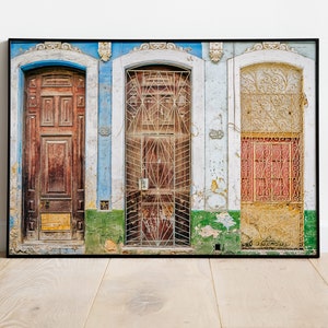 Havana Cuba Doors Photography Print: Rustic Travel Wall Art