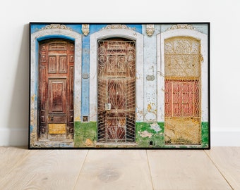 Havana Cuba Doors Photography Print: Rustic Travel Wall Art