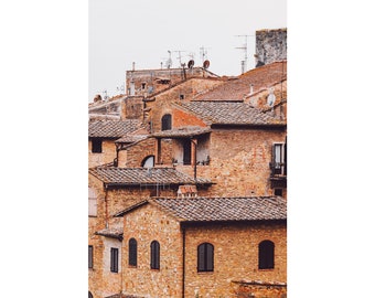 San Gimignano, Italy art print, Italy skyline art, travel poster print, architecture art, city poster, Tuscany print, dorm decor for girls