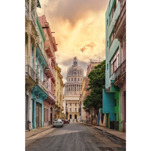 El Capitolio Havana wall art, Cuba art photograph, city poster, colorful buildings, architecture art, wanderlust gifts, travel gifts for mom