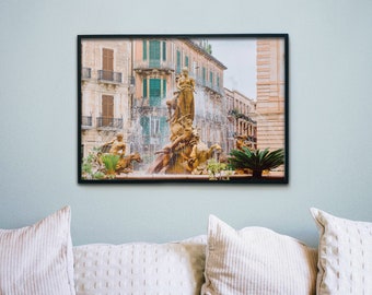 Siracusa Italy Print: Ortigia Fountain Photography, Travel Gift