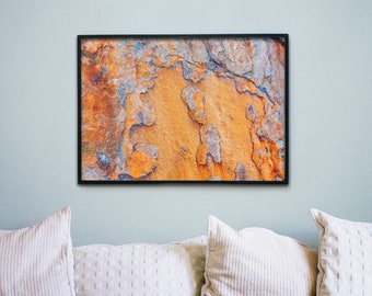 Rust Abstract Photography Print: Burnt Orange Modern Wall Art