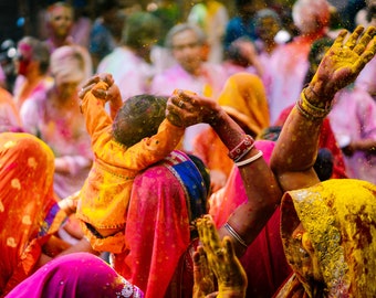 Holi Festival Print: India Street Photography, Jodhpur Wall Art