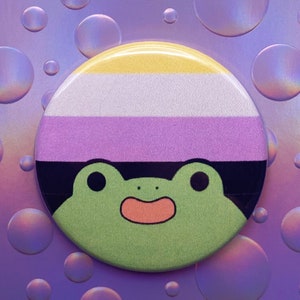 Nonbinary Pin | LGBT Pins | Frog Buttons | Non Binary Pins