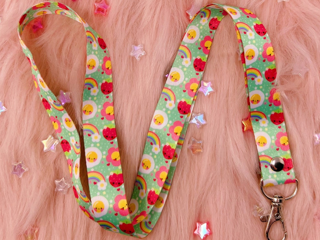 Floral Lanyard Pastel Lanyard Aesthetic Lanyard Kawaii Lanyard Etsy