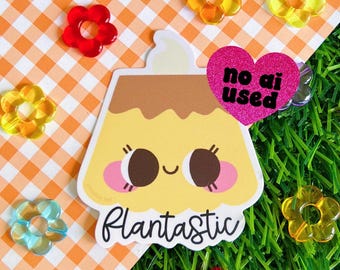 Flantastic Silly Flan Kawaii-klistermärke