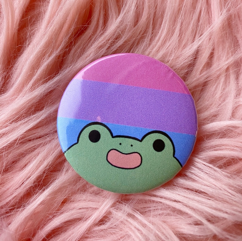 Bisexual Pride Pin Pride Pin Lgbt Flag Pin Frog Button Etsy