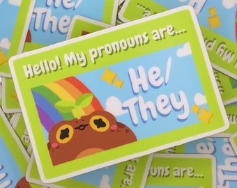 Nonbinary Sticker | Frog Sticker | LGBT Stickers | LGBTQ Stickers