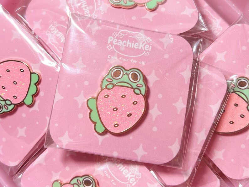 Frog Enamel Pin Kawaii Pins Animal Enamel Pin Kawaii Etsy