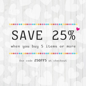 Save 25% off when you buy 5 items or more. Use code 25OFF5 at checkout.