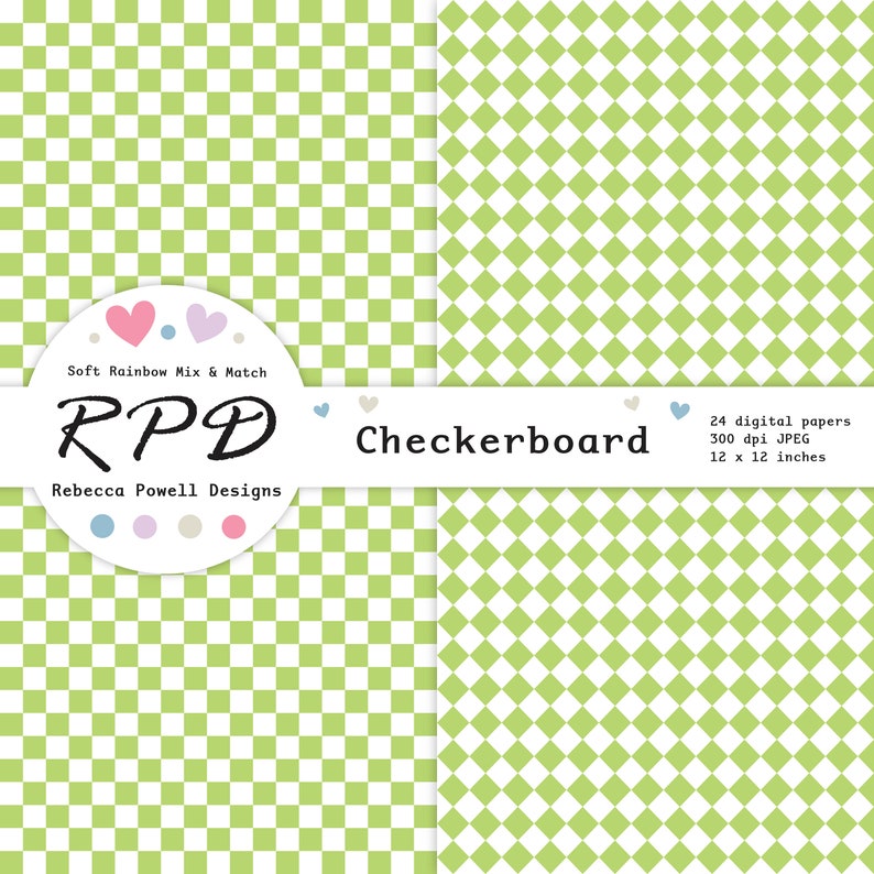 Checkerboard Pattern Seamless Digital Paper, Pastel Rainbow Colours ...