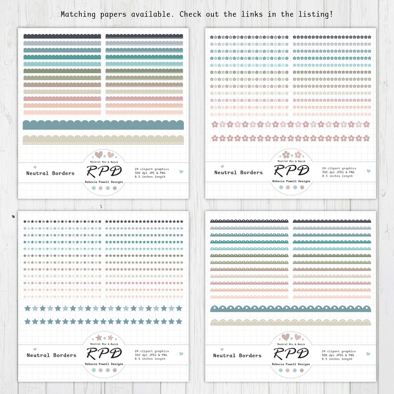 Neutral Color Border Design Chevron Stripe Ribbon Borders Clipart: Neutral Colors (PNG, JPEG ...