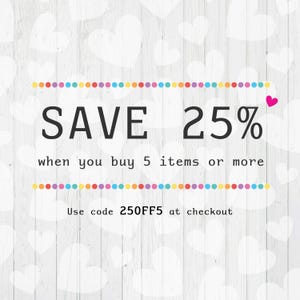 Save 25% off when you buy 5 items or more. Use code 25OFF5 at checkout.