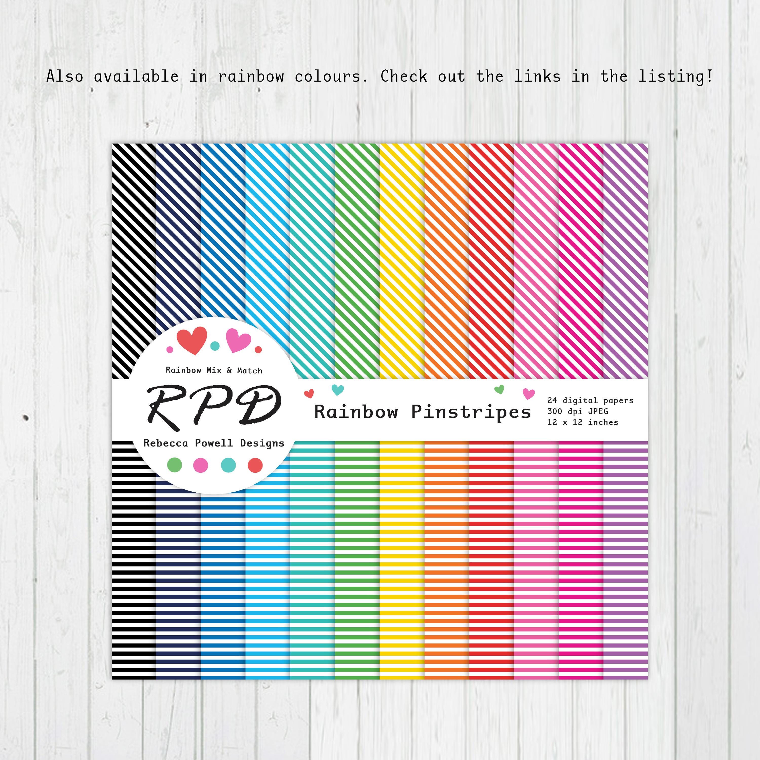 Pastel Stripes Digital Paper Pack: Seamless Scrapbook Backgrounds ...