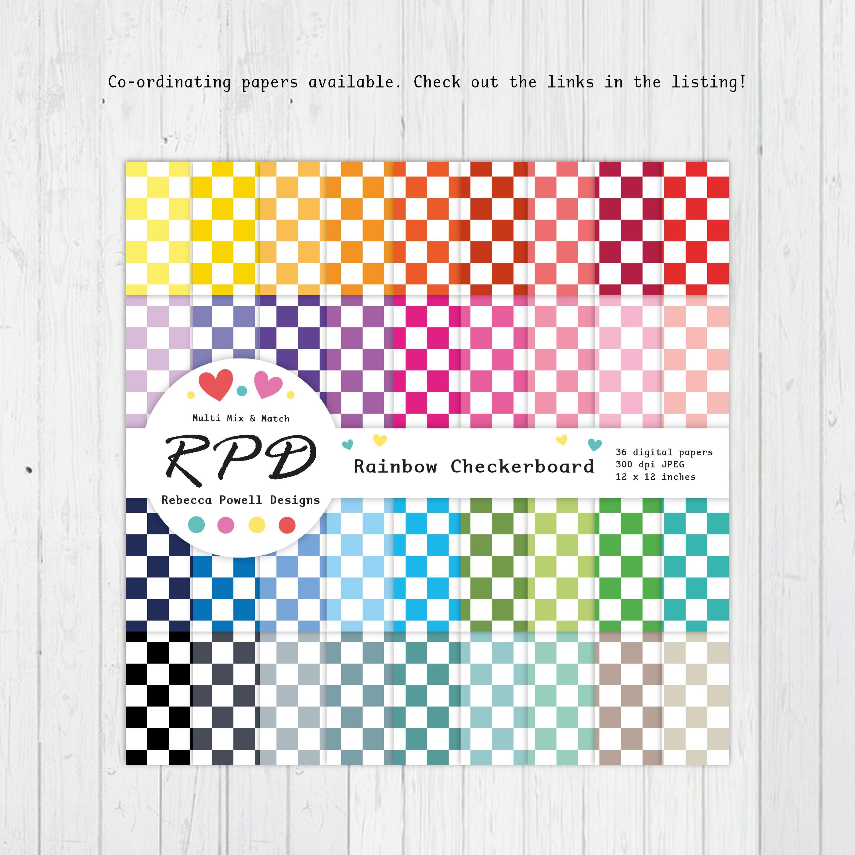 Checkerboard Digital Paper Pack: Seamless Two-tone Patterns (commercial ...