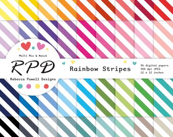 Papel digital sin costuras con rayas diagonales, colores del arcoíris y blanco, páginas para álbumes de recortes, fondos, uso comercial