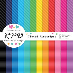 Narrow Pinstripes Digital Paper Pack - Rainbow Colours Seamless Patterns for Scrapbooking, Backgrounds, and Crafts
