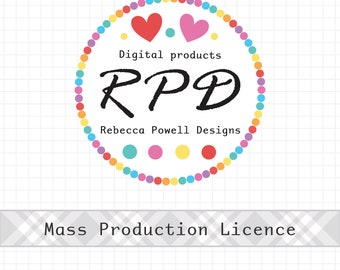 Mass Production Commercial Use Licence, No Credit Required, for ONE Clipart or Paper Set