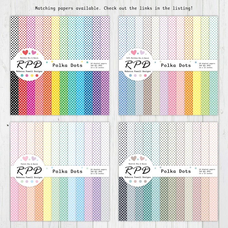 Mini Polka Dot Digital Paper Pack: Pastel Rainbow Seamless Patterns ...