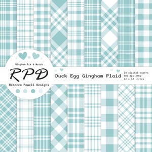 Può includere: 18 carte digitali in un motivo a quadri gingham blu petrolio. Ogni carta misura 12 x 12 pollici e 300 dpi. Le carte sono perfette per lo scrapbooking, la creazione di biglietti e altri progetti di artigianato.